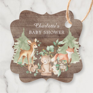 Rustic Woodland Baby Shower Favour Gift Tag