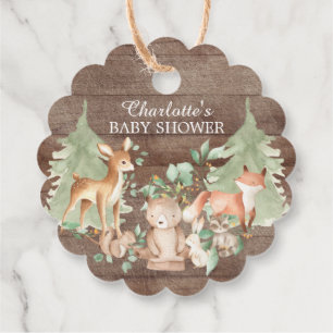 Rustic Woodland Baby Shower Favour Gift Tag