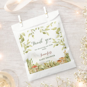 Rustic Woodland Baby Shower Greenery Thank You Favour Bag