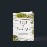 Rustic Woodland Birch Heart Wedding Thank You<br><div class="desc">Birch tree heart rustic wedding thank you cards</div>