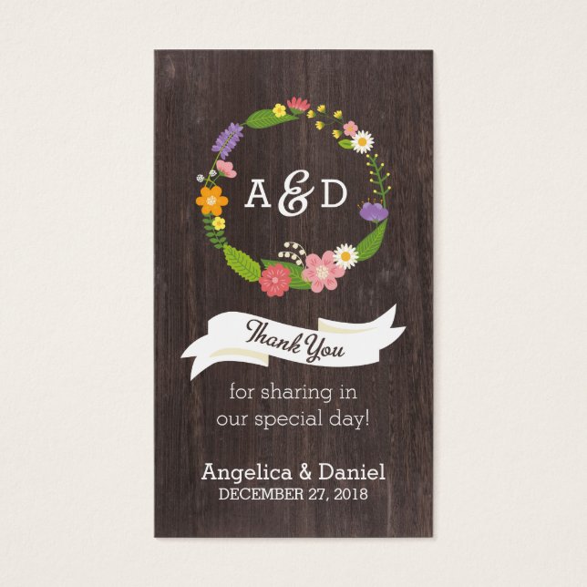 Rustic Woodland Bohemian Floral Wreath Wedding (Front)