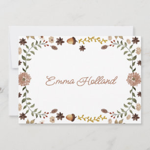 Rustic Woodland Botanical Personalized Note Cards