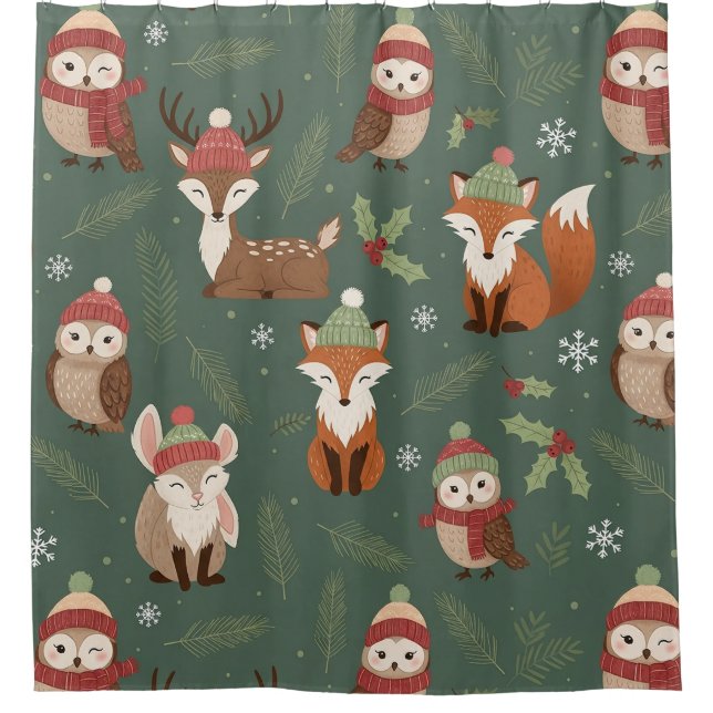 Rustic Woodland Christmas Animal Pattern (Front)