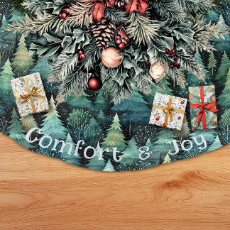 Rustic Woodland Christmas Brushed Polyester Tree Skirt