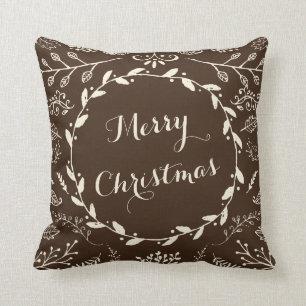 Rustic Woodland Christmas Holiday Throw Pillow