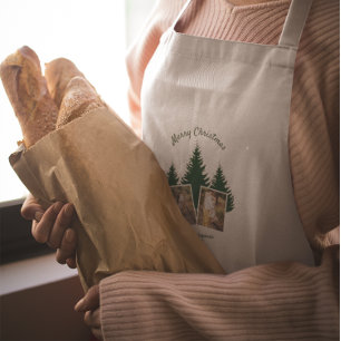 Rustic Woodland Christmas Photo Standard Apron