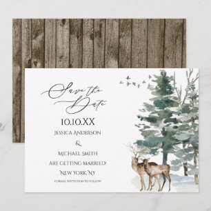 Rustic Woodland Country Save the Date Invitation
