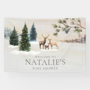 Rustic Woodland Deer Baby Shower Banner