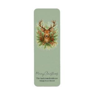 Rustic Woodland Deer Head with Winter Foliage - 