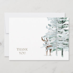 Rustic Woodland Deer Personalized Thank You Card