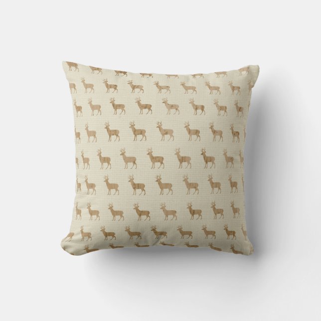 Rustic Woodland Deer Pillow (Front)
