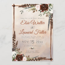 Rustic Woodland Feathers and Floral Bloom