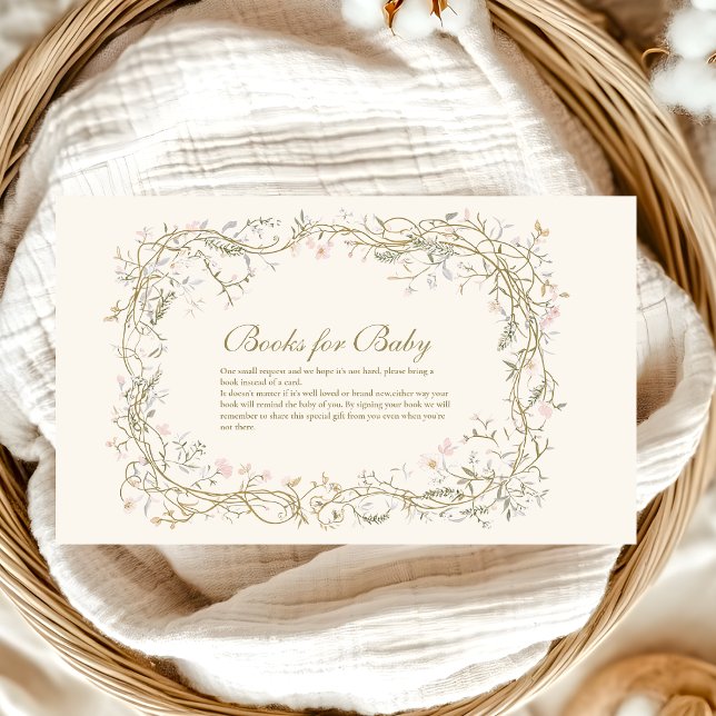 Rustic Woodland Fern Baby Shower Books for Baby  Enclosure Card (Creator Uploaded)