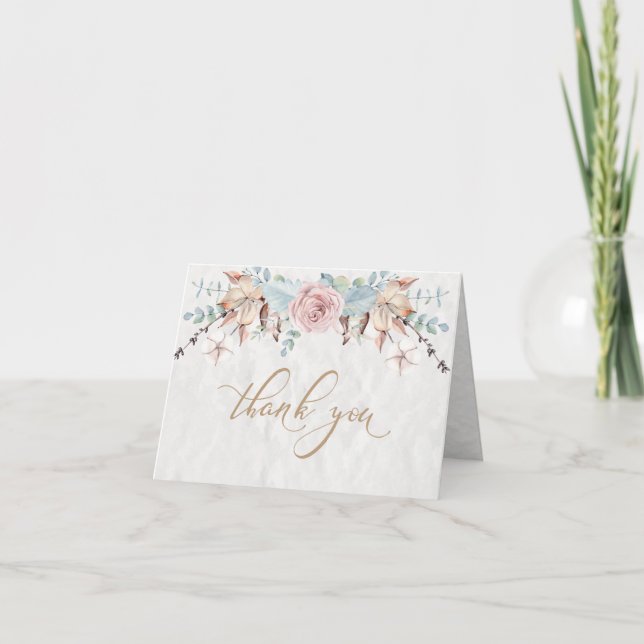 Rustic Woodland Floral Unicorn Thank You (Front)