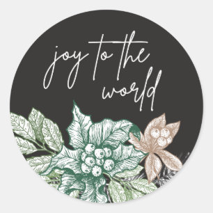 Rustic Woodland Foliage Holiday Sticker