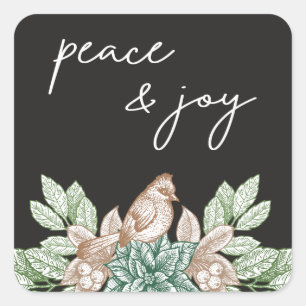 Rustic Woodland Foliage Holiday Sticker