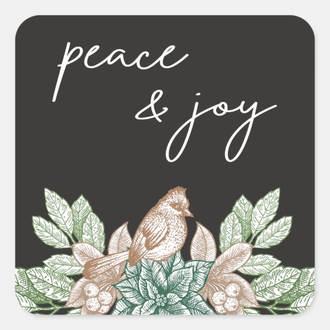 Rustic Woodland Foliage Holiday Sticker (Front)