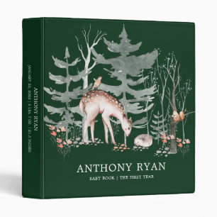 Rustic Woodland Forest Animals Baby Photo Album  3 Binder