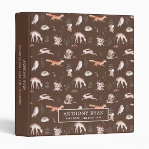 Rustic Woodland Forest Animals Baby Photo Album Binder