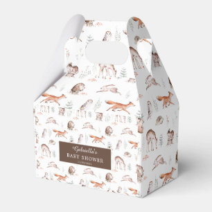 Rustic Woodland Forest Animals Baby Shower Favor Box