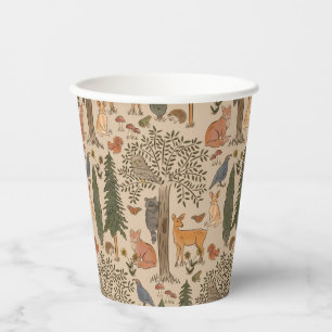 Rustic Woodland Forest Animals Boy Baby Shower Paper Cups