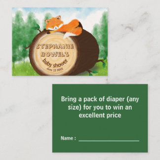 Rustic Woodland Forest Baby Fox Baby Shower Enclosure Card