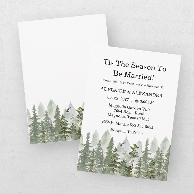 Rustic Woodland Forest Green Wedding Invitation (Creator Uploaded)