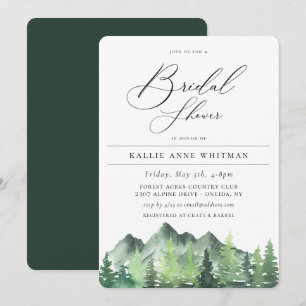 Rustic Woodland Forest Mountain Bridal Shower Invitation