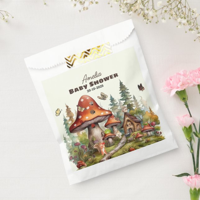 Rustic Woodland Forest Mushroom Baby Shower Fall  Favour Bag (Sealed)