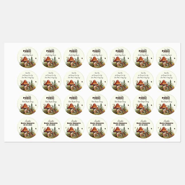 Rustic Woodland Forest Mushroom Baby Shower Pack (Sheet)