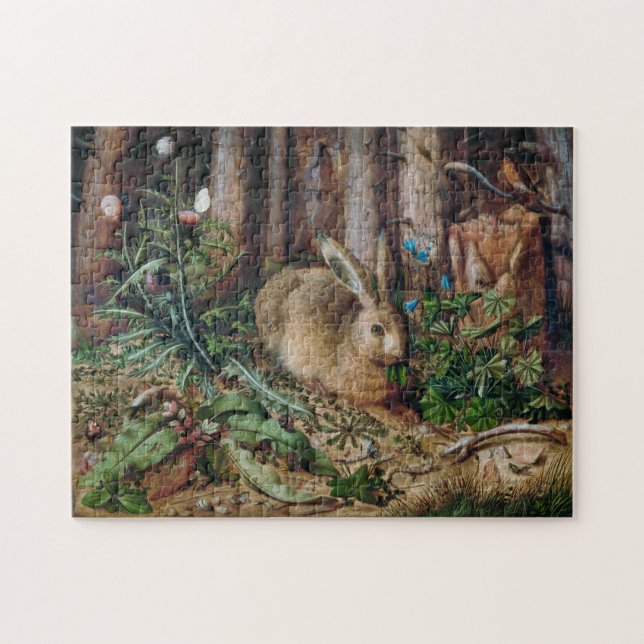 Rustic Woodland Forest Rabbit Jigsaw Puzzle (Horizontal)