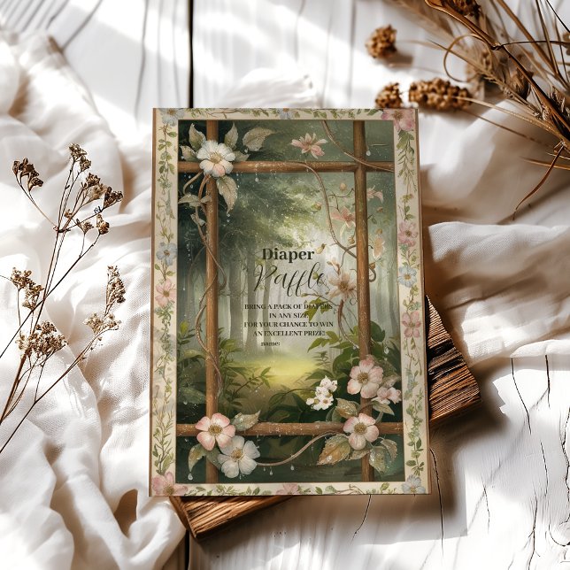 Rustic Woodland Forest Raffle Diapper Enclosure Card (Creator Uploaded)