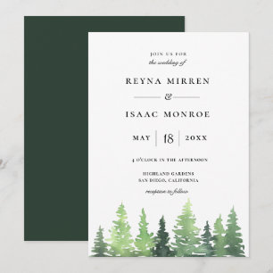 Rustic Woodland Forest Scene Wedding Invitation