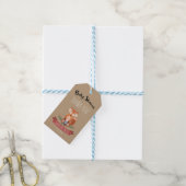 Rustic Woodland Fox Baby Shower Gift Tag (With Twine)