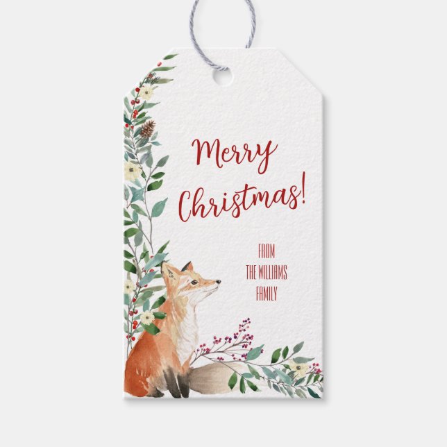 Rustic Woodland Fox Gift Tags (Front)
