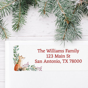 Rustic Woodland Fox Holiday Adresse de retour
