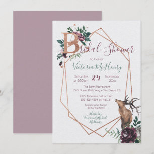 Rustic Woodland Geometeric Watercolor Invitation