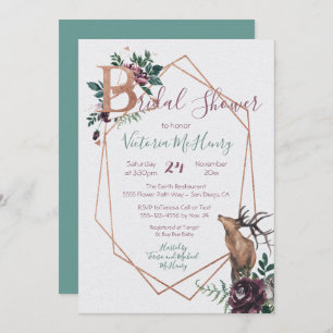 Rustic Woodland Geometeric Watercolor Invitation