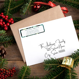 Rustic Woodland Green Holiday Adresse de retour