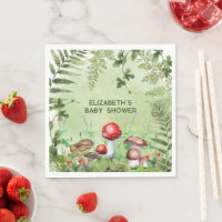 Rustic Woodland Greenery Mushrooms Fungi Ferns