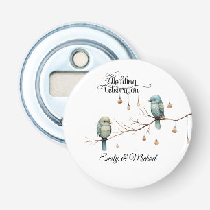 Rustic Woodland Love Birds Celebration Bottle Opener