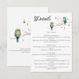 Rustic Woodland Love Birds Celebration Enclosure Card