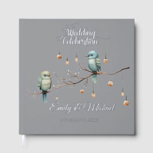 Rustic Woodland Love Birds  Romantic Wedding  Guest Book