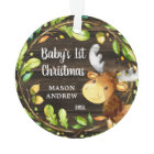 Rustic Woodland Moose Baby's First Christmas