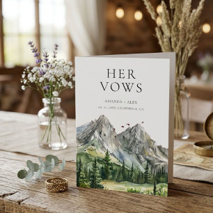 Rustic Woodland Mountain Forest Her Wedding Vows Card