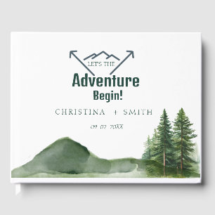 Rustic Woodland Mountain Forest Pine Wedding Guest Book