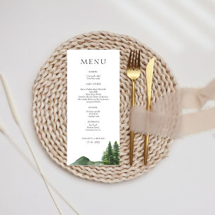 Rustic Woodland Mountain Forest Pine Wedding  Menu
