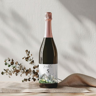 Rustic Woodland Mountain Forest Pine Wedding Wine Label
