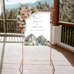 Rustic Woodland Mountain Forest Wedding welcome  Poster