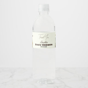 Rustic Woodland Mushroom Baby Shower Thank You Water Bottle Label